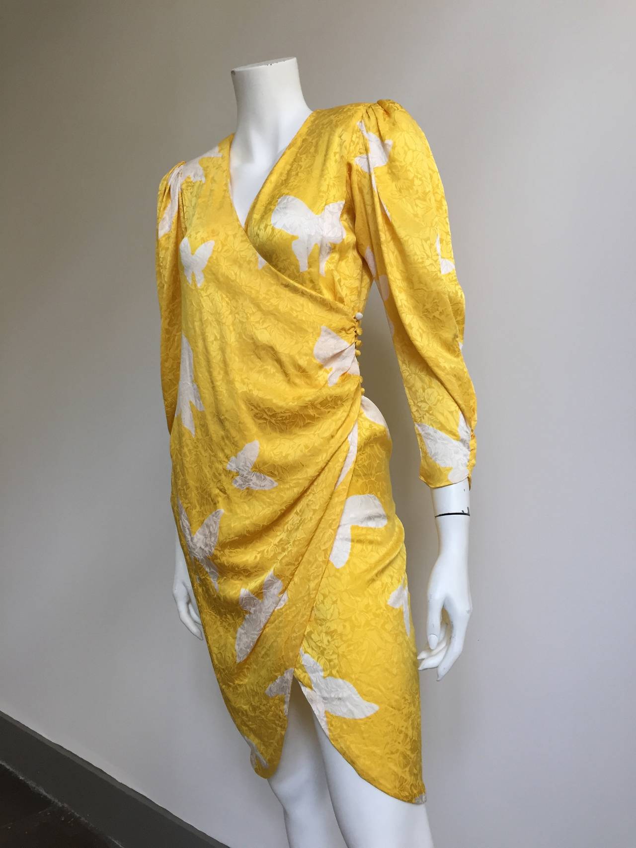 Flora Kung 80s Silk Wrap Dress Size 4. 1