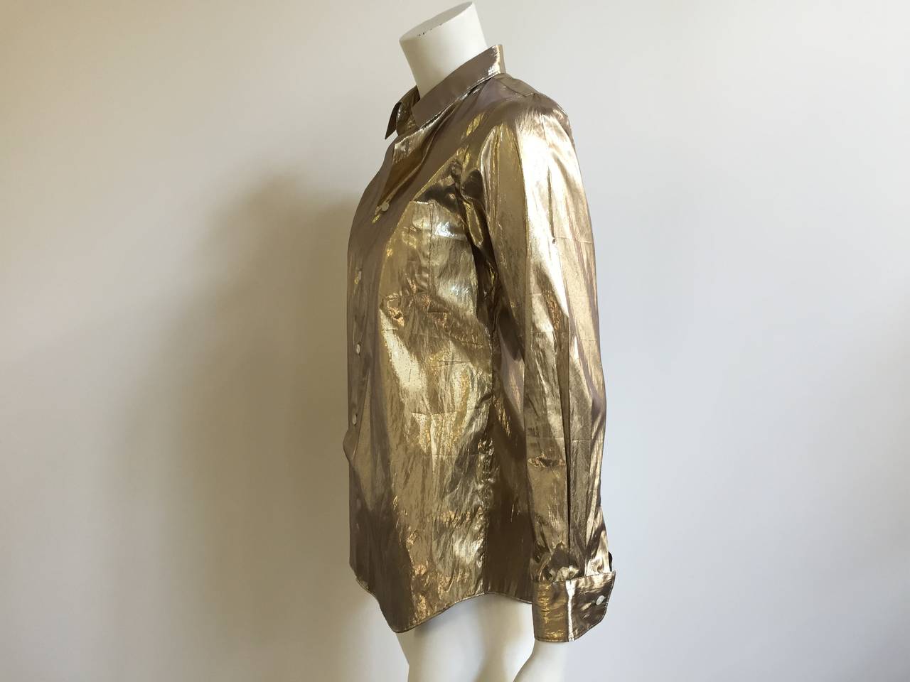 Junya Watanabe Comme des Garçons gold lame blouse size medium. 1