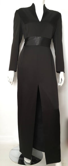Genny Black Kimono Style Silk Long Gown Size 10 / 12. Never Worn.