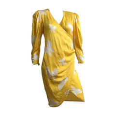 Flora Kung 80s Silk Wrap Dress Size 4.