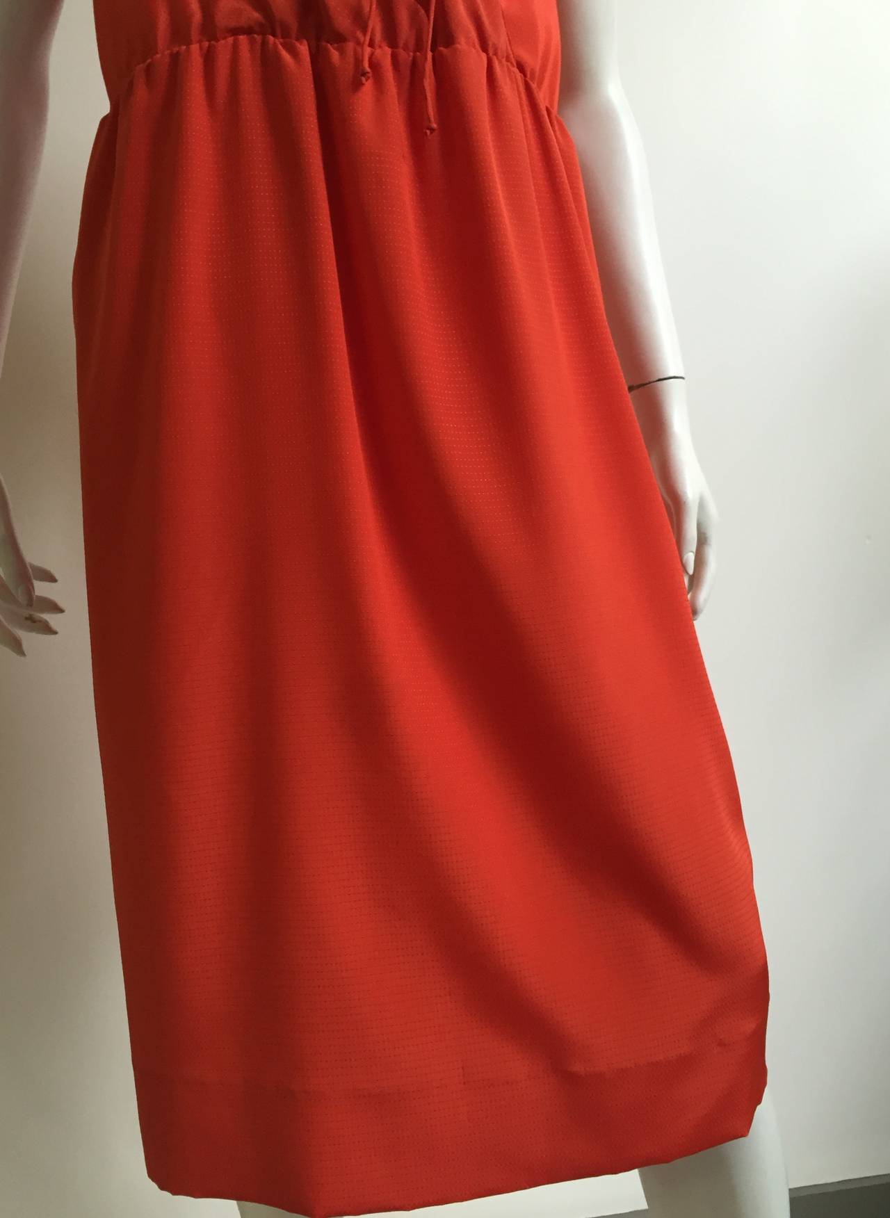 Red Pauline Trigere 80s Dress Size 10 /12.