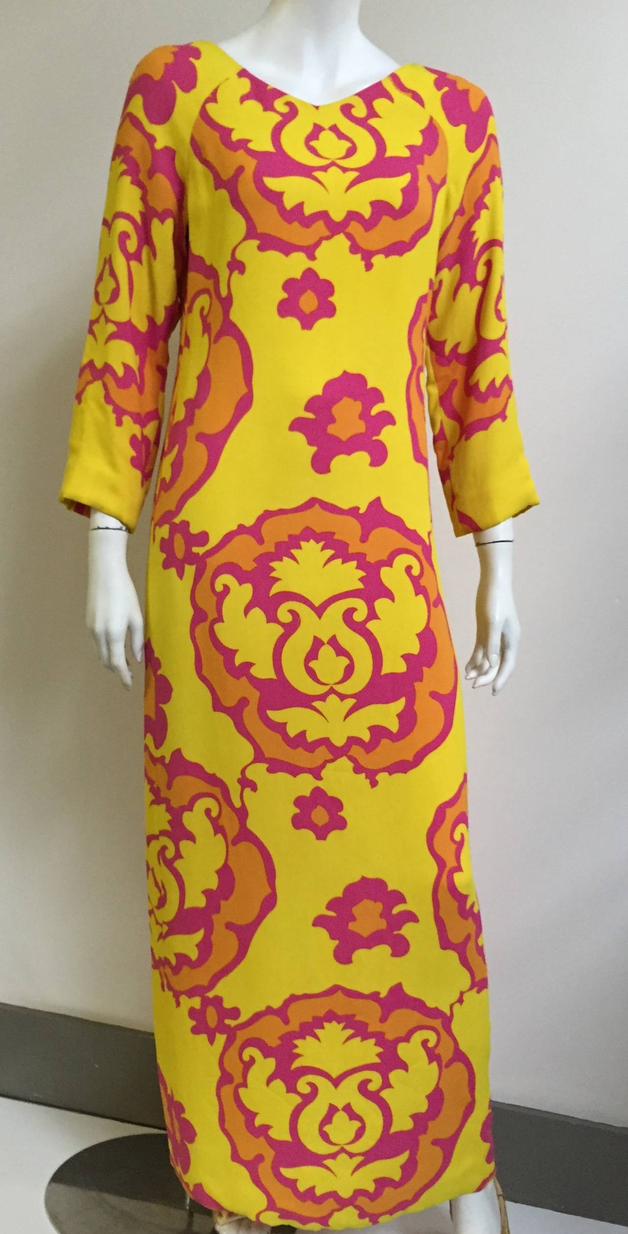 Richard Tam 70s Silk Maxi Dress Size 8. 4