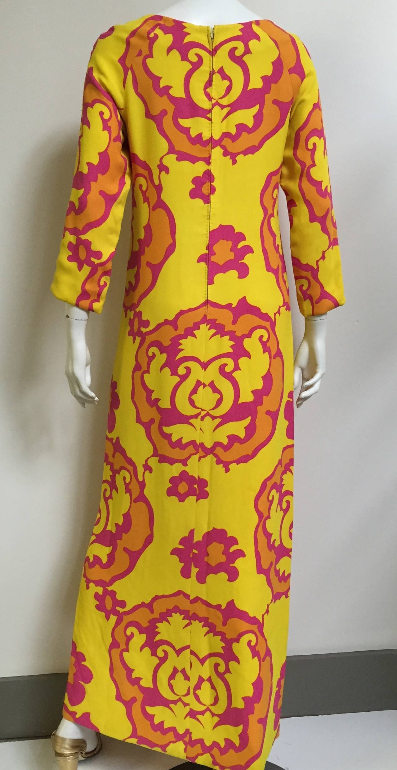 Women's Richard Tam 70s Silk Maxi Dress Size 8.