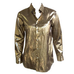Junya Watanabe Comme des Garçons gold lame blouse size medium.