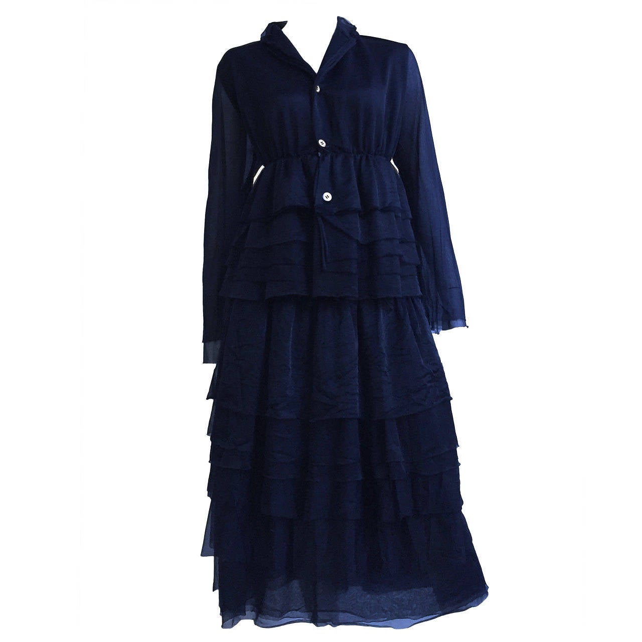 Robe T-shirt Comme Des Garçons Patchwork Marine & Blanc - Taille S, Occasion Très Bon état