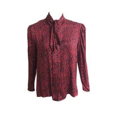 Vintage Guy Laroche 70s silk paisley blouse size 8.