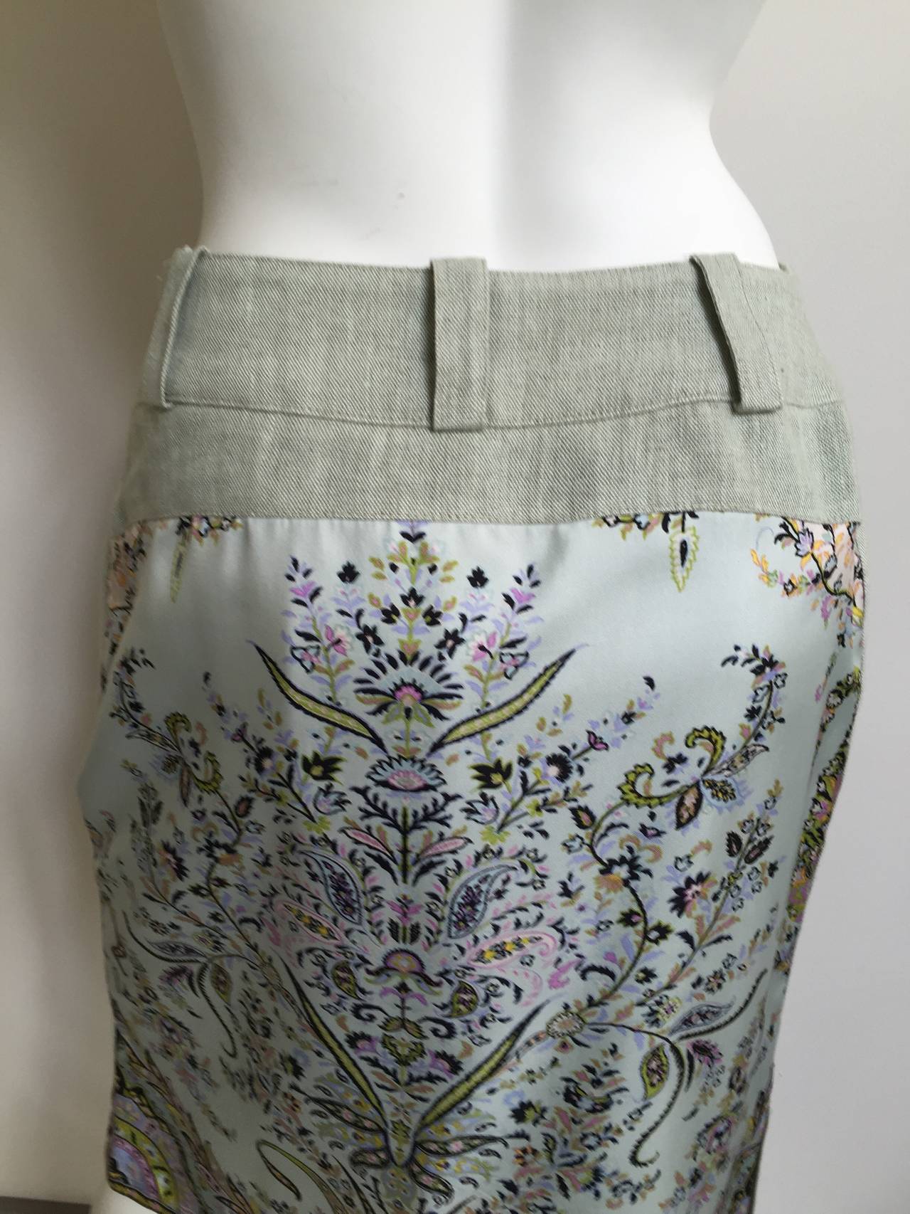 Etro Silk and Linen Skirt with Pockets  For Sale 3