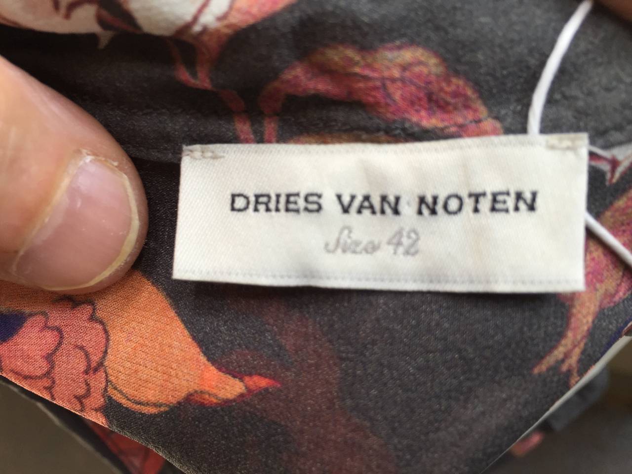Dries Van Noten Asian floral silk blouse size 8 / 42. at 1stDibs