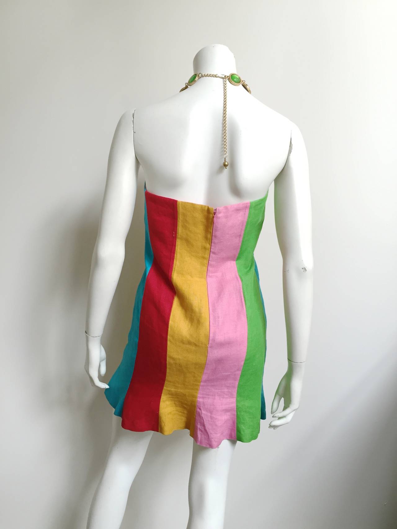 Gemma Kahng 90s striped linen dress size 8. 1