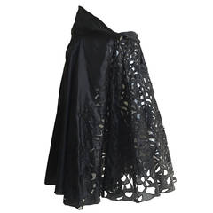 Dries Van Noten cutout black silk skirt size 6 / 40.