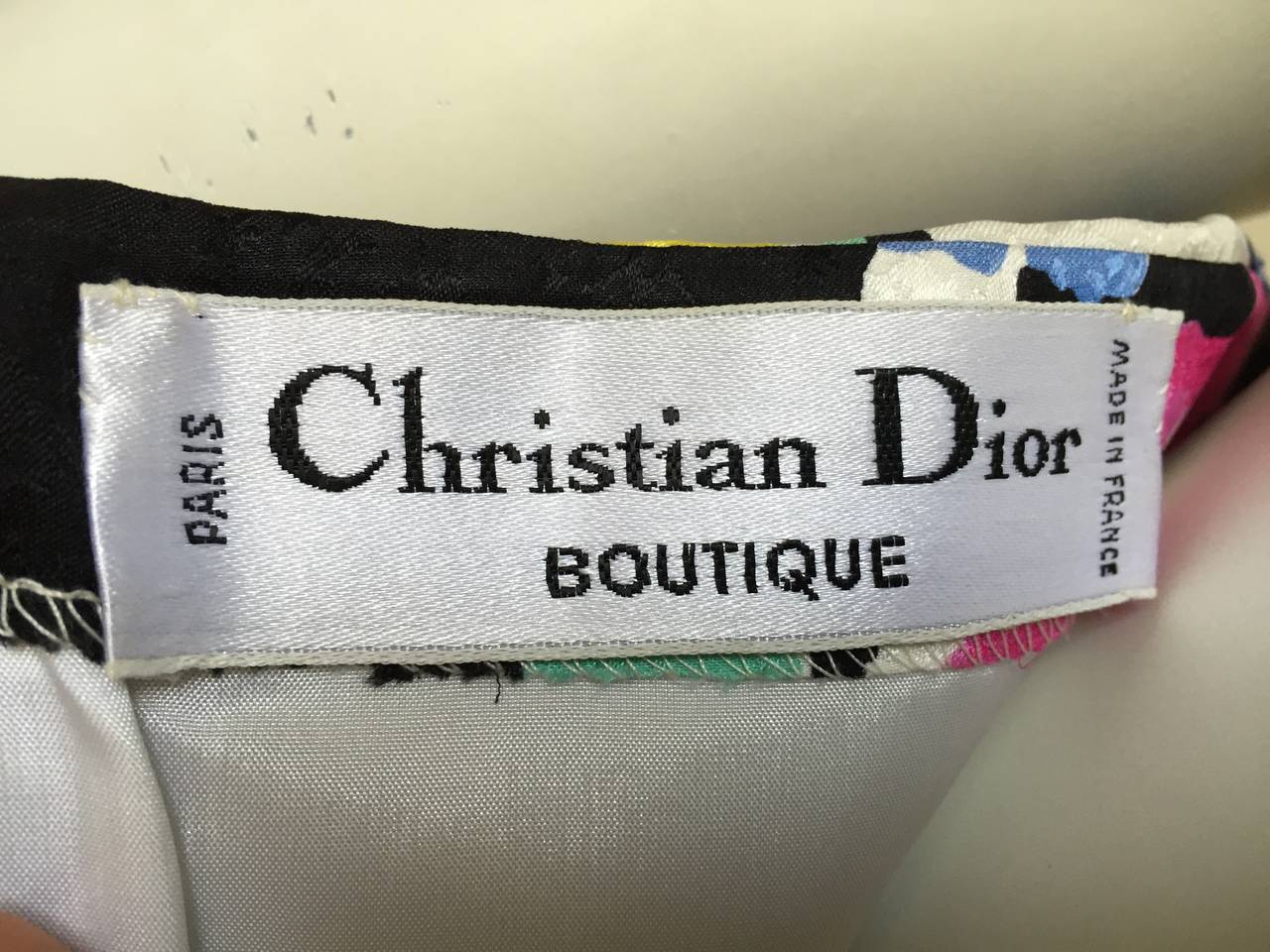 Dior Marc Bohan Silk Strapless Cocktail Dress Size 4, 1980s For Sale 5
