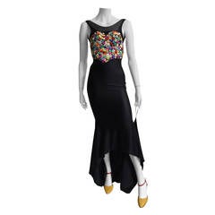 Patrick Kelly Paris 1986 Heart buttons gown with train size 4. 9