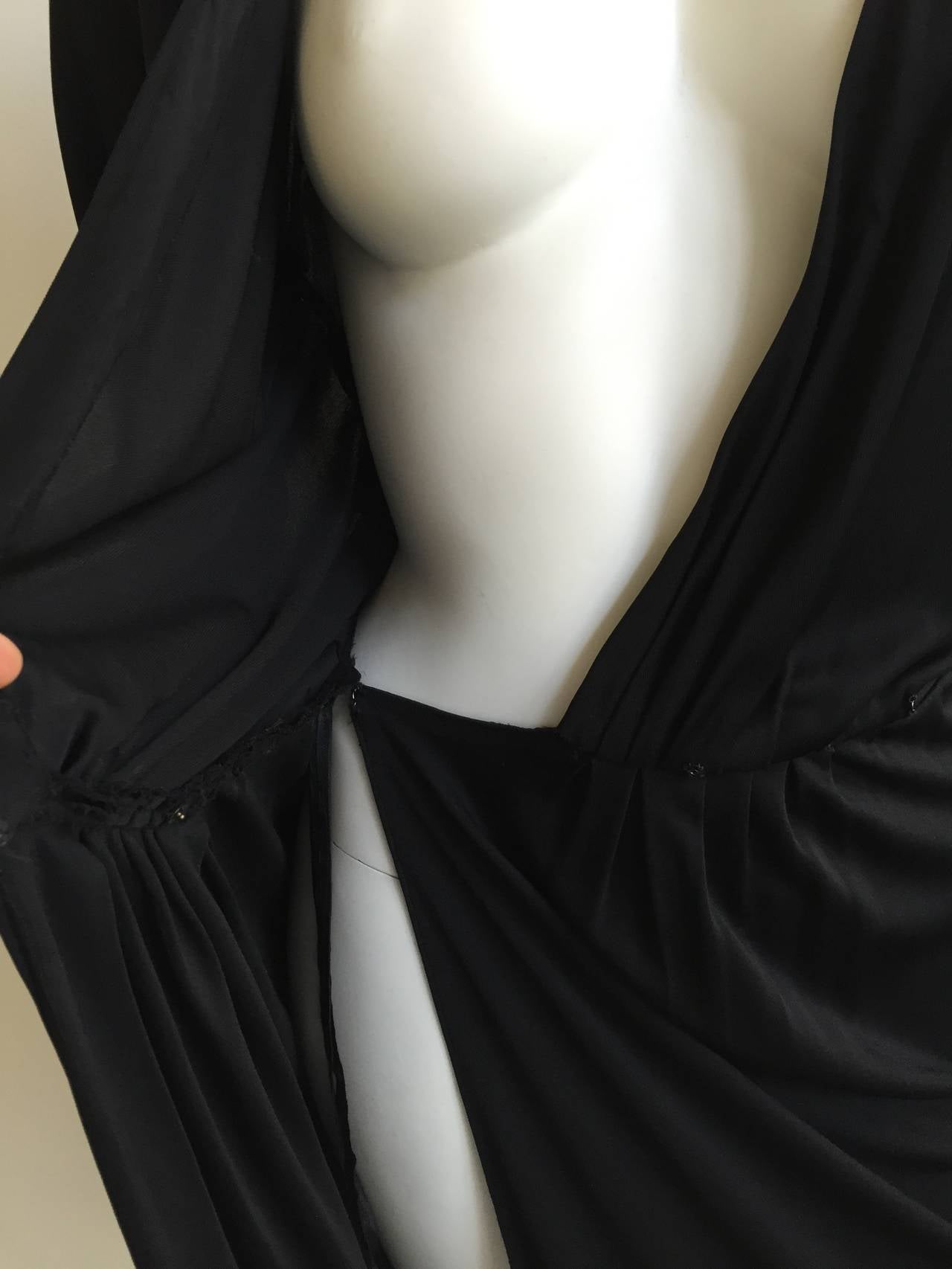Halston 70s Black Wrap Dress size 4. 3