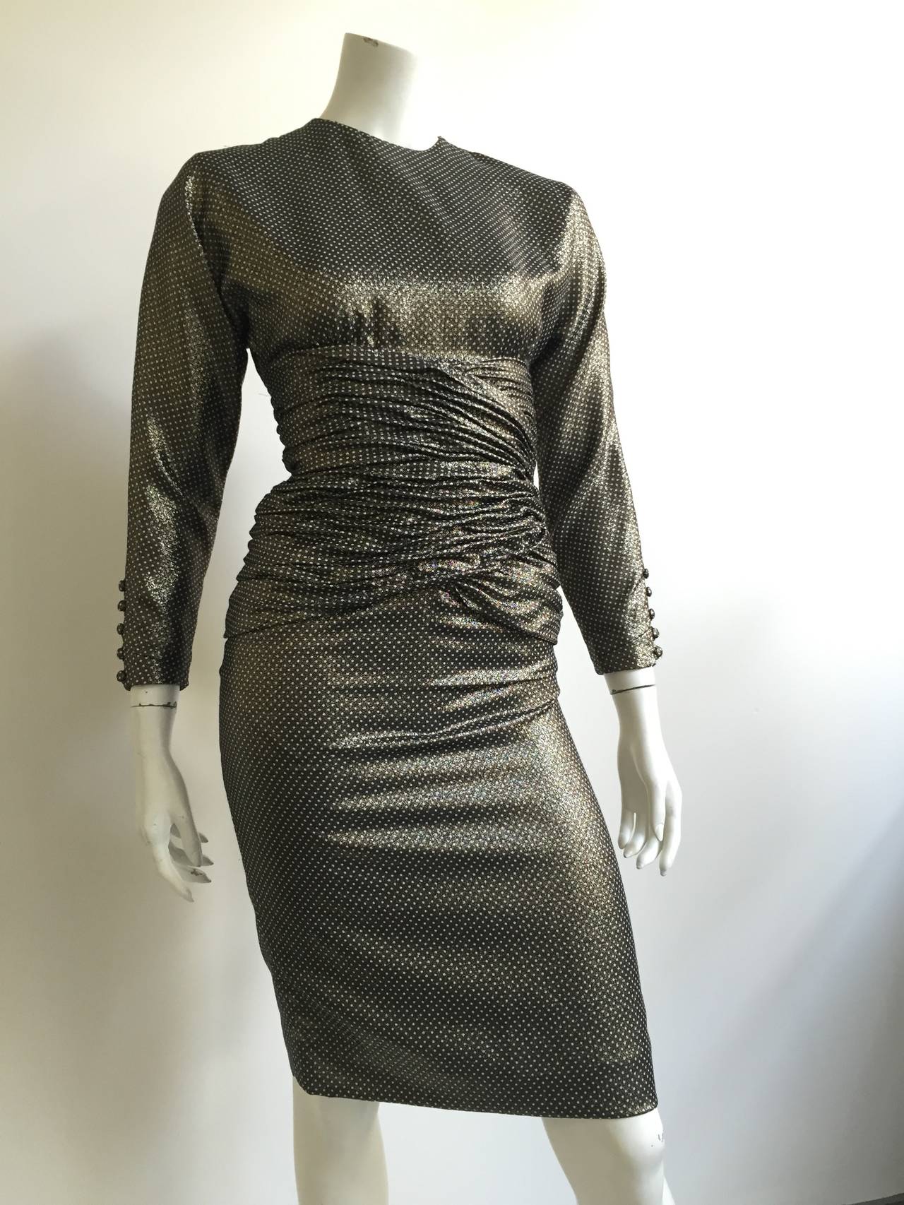 Black Carolyne Roehm 80s Evening Cocktail Dress Size 4.