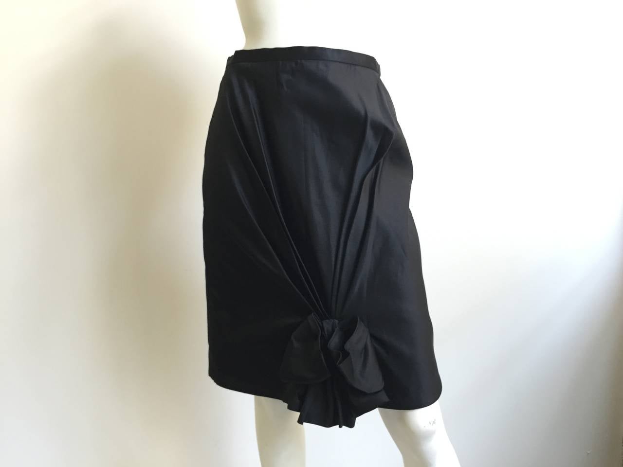 Bill Blass Black Silk Size 4 Evening Skirt, 1970s  For Sale 4