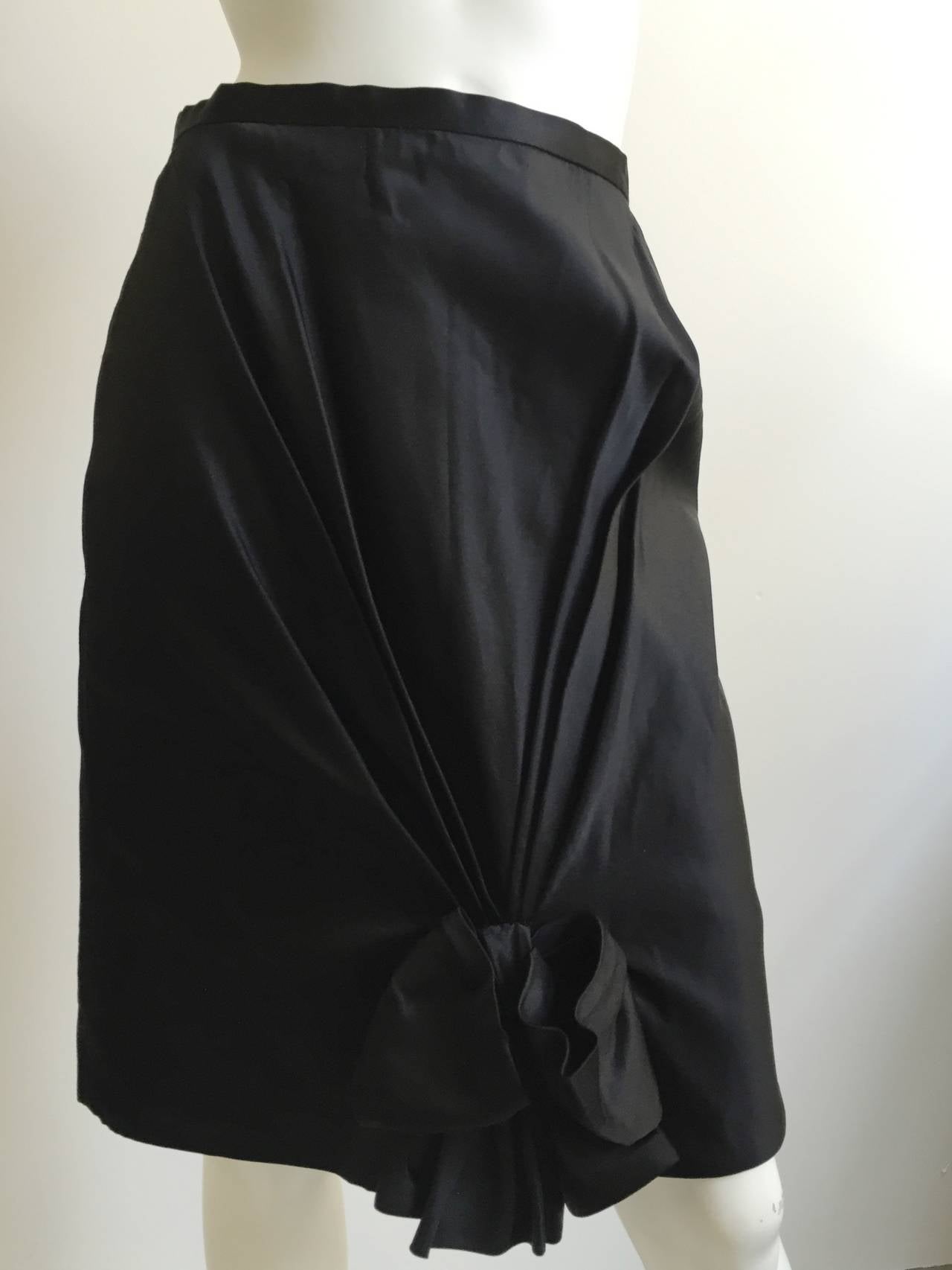 Women's Bill Blass Black Silk Size 4 Evening Skirt, 1970s  For Sale