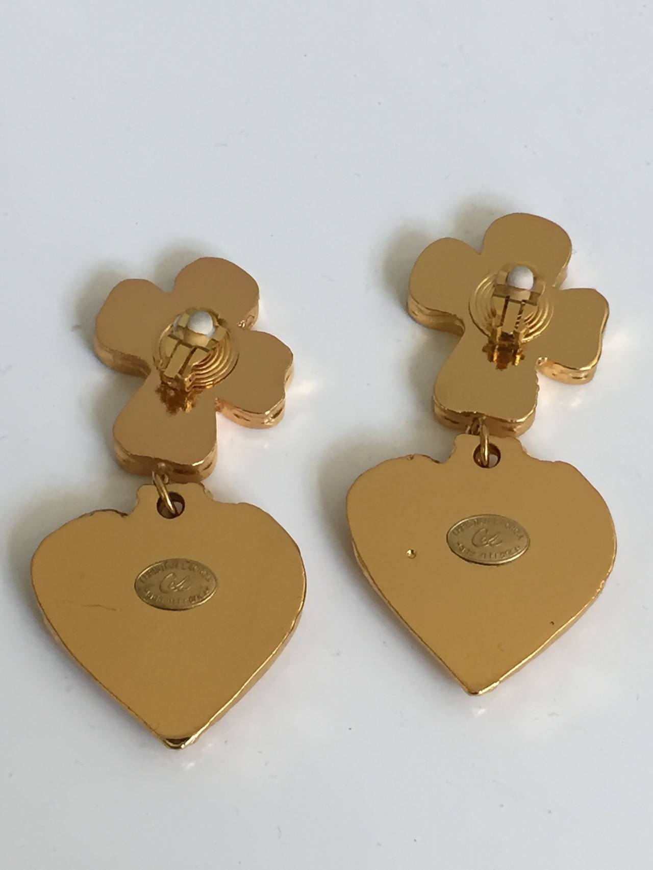 Christian Lacroix 80s gold clip on earrings. In Good Condition In Atlanta, GA