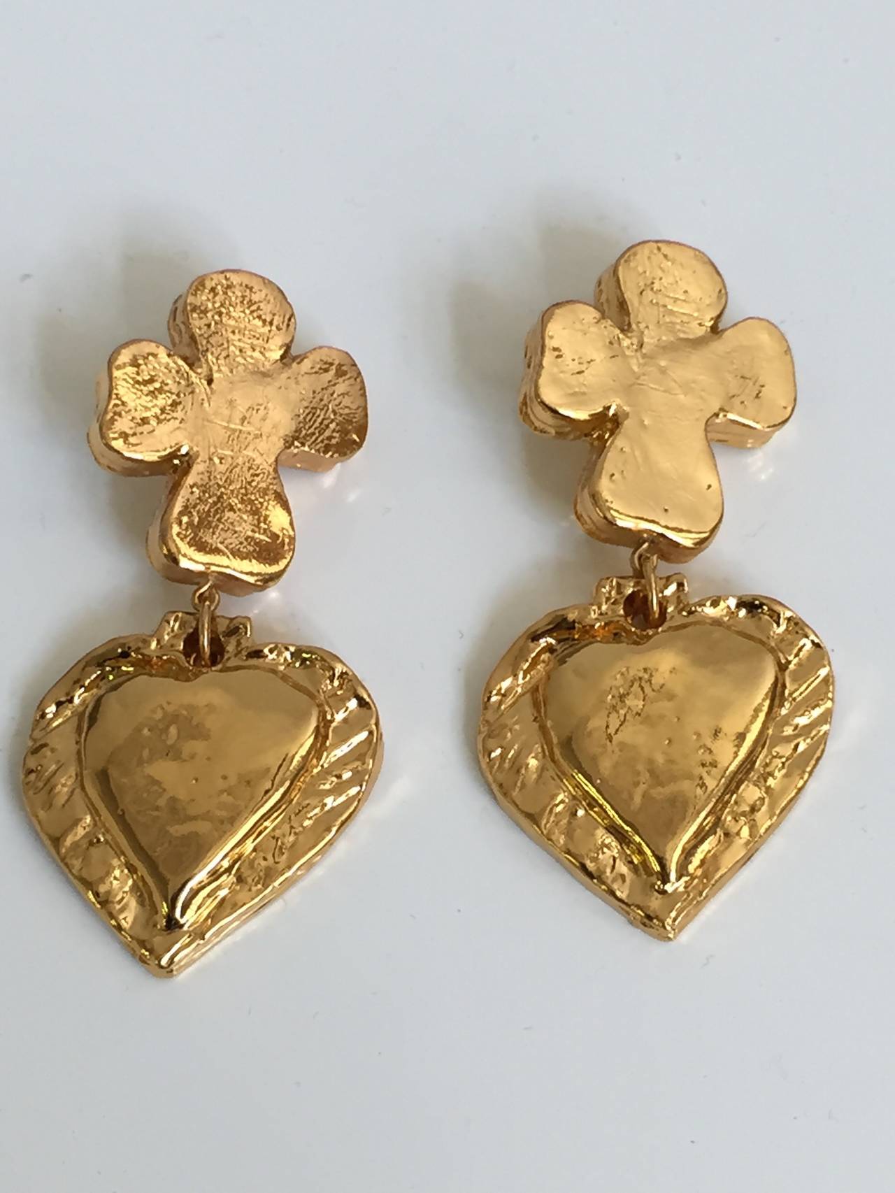 Christian Lacroix 80s Gold Clip On Earrings At 1stdibs 80s Gold Earrings