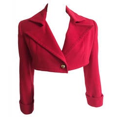 Patrick Kelly Paris 1988 red cropped jacket size 6.