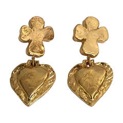 Christian Lacroix 80s gold clip on earrings.