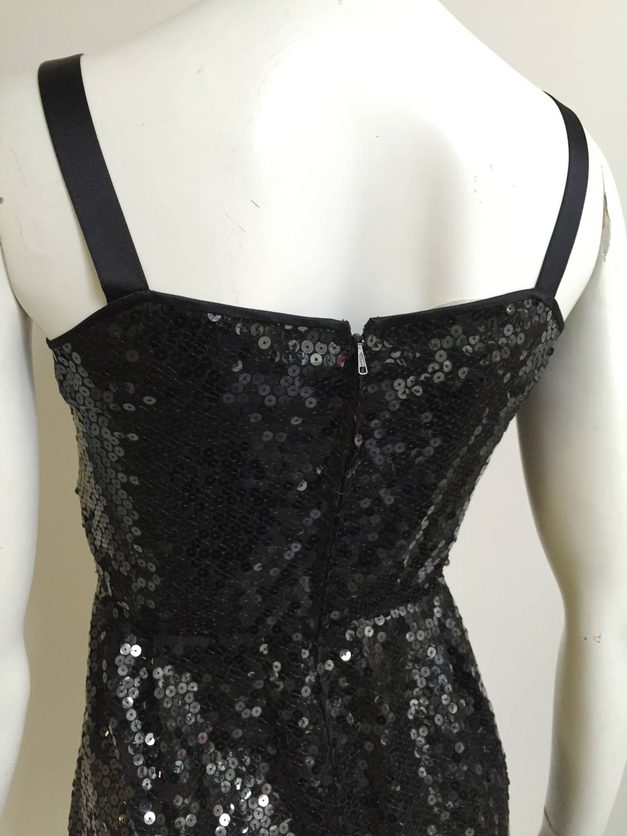Laura Biagiotti 80s black sequin cocktail dress size 4. 4