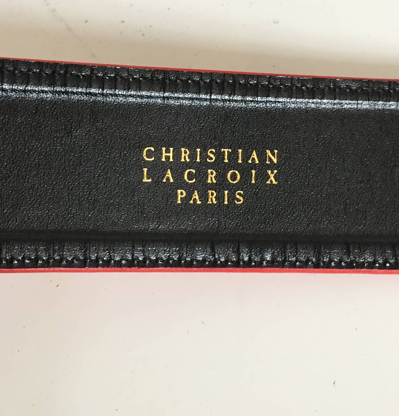 Christian Lacroix 1980s coral leather belt size 4 / 6. 1
