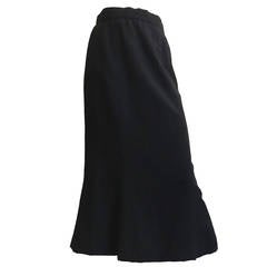Bill Blass Black Wool Long Skirt Size 4/6.