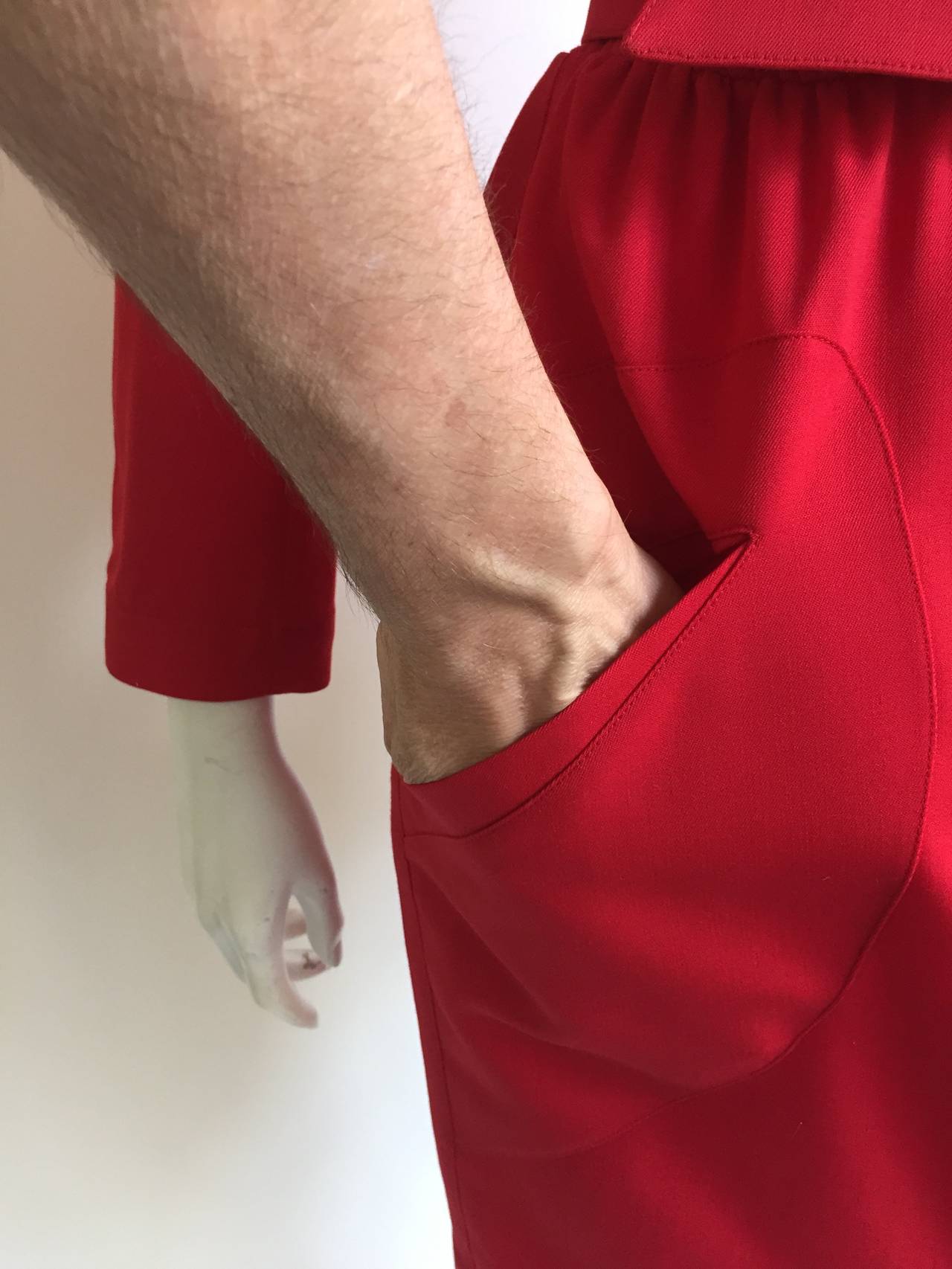 Red Thierry Mugler 80s Dress With Pockets Size 6.