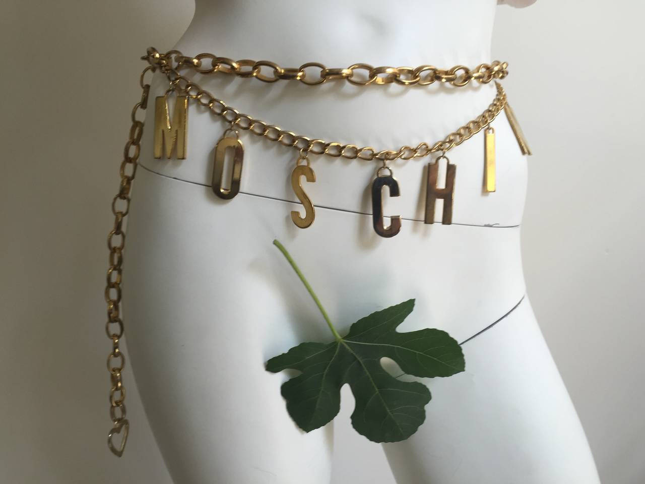 Moschino 80s gold chain adjustable waist belt. at 1stdibs