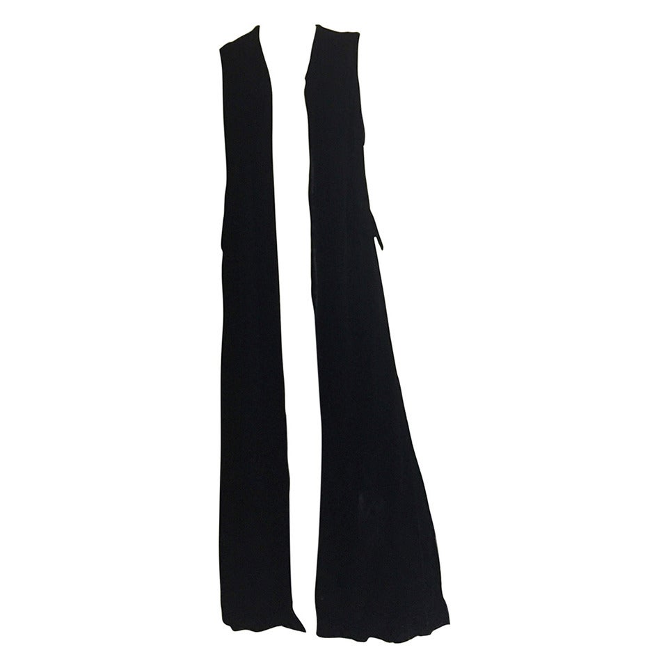 Lillie Rubin 80s black velvet long coat / dress size 6 / 8. For Sale