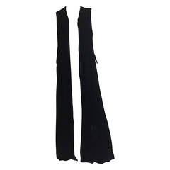 Lillie Rubin 80s black velvet long coat / dress size 6 / 8.