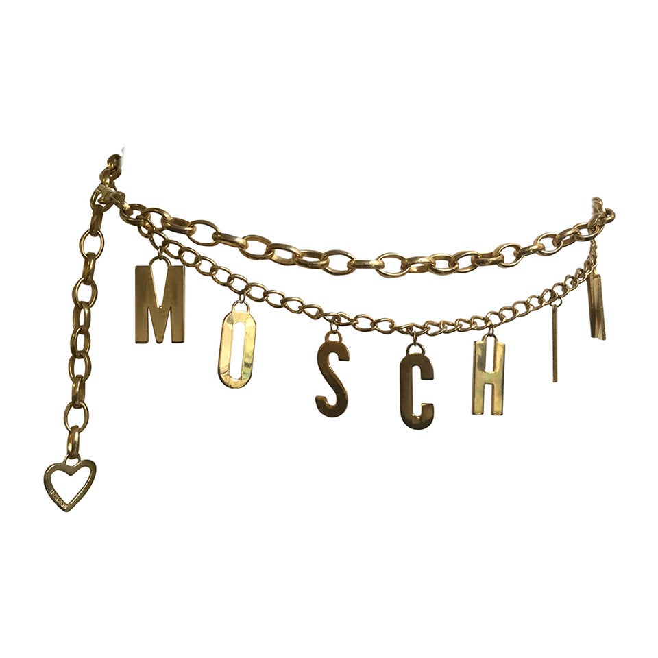 Moschino 80s gold chain adjustable waist belt.