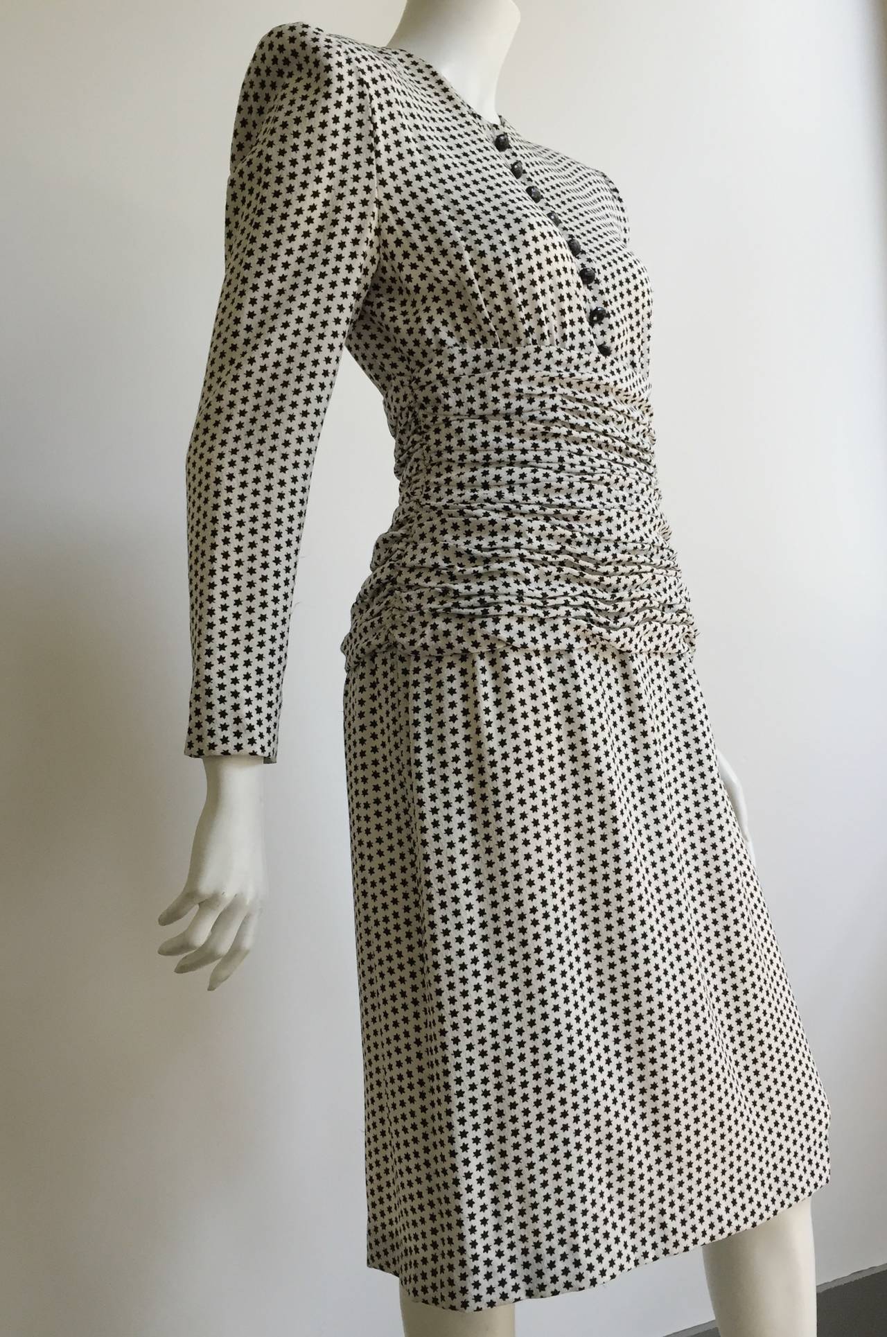 Adele Simpson 80s Silk Dress Size 6. For Sale 2