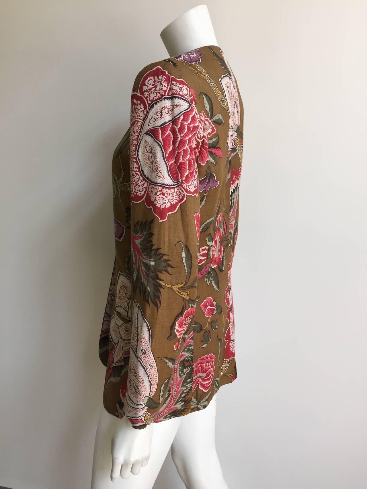 Gloria Sachs for Bergdorf Goodman Cotton Jacket Size 6. For Sale at 1stdibs