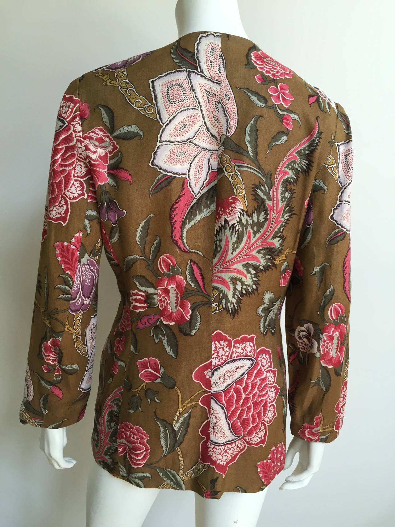 Gloria Sachs for Bergdorf Goodman Cotton Jacket Size 6. In Good Condition For Sale In Atlanta, GA