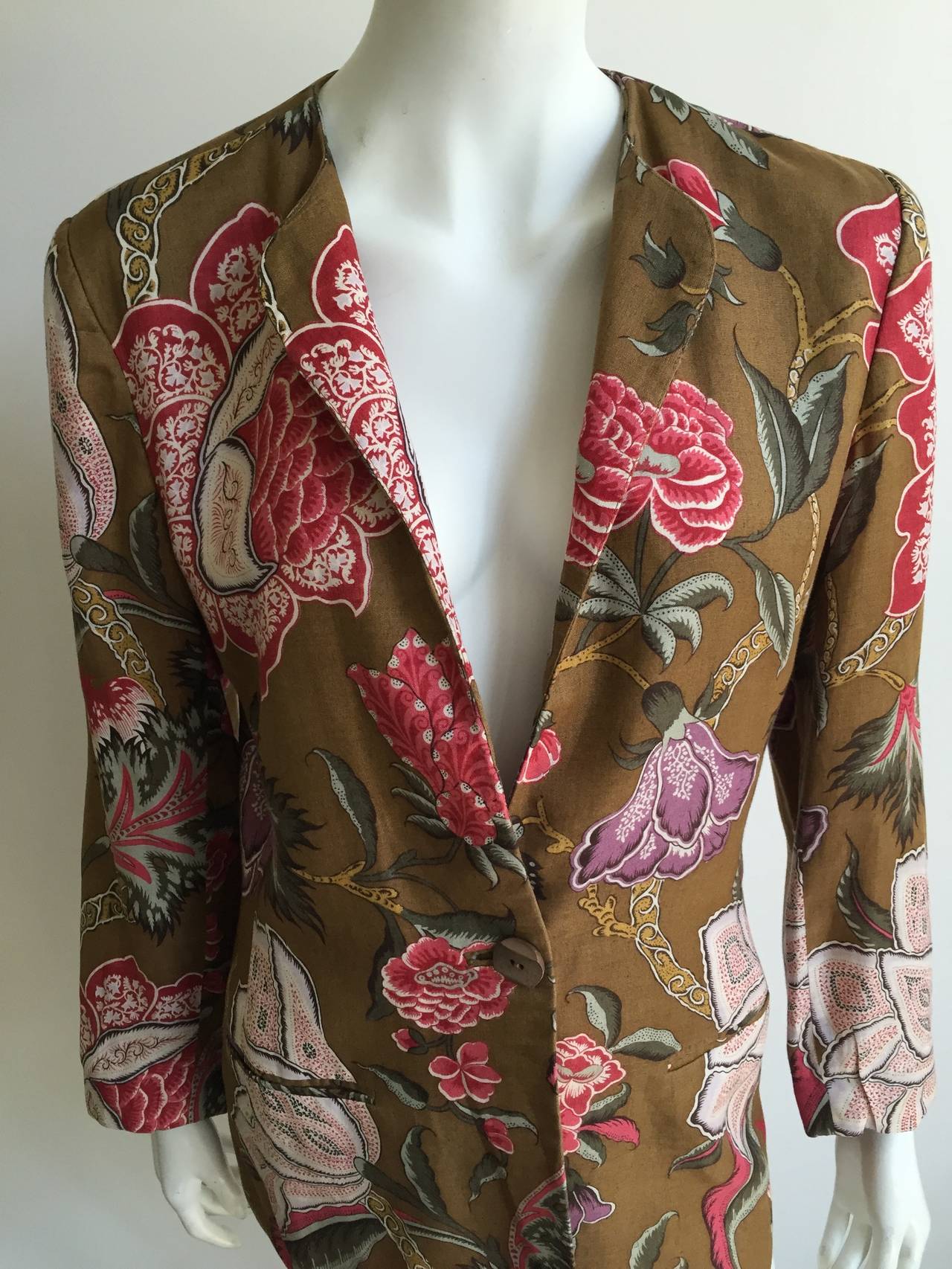 Gloria Sachs for Bergdorf Goodman Cotton Jacket Size 6. For Sale 3