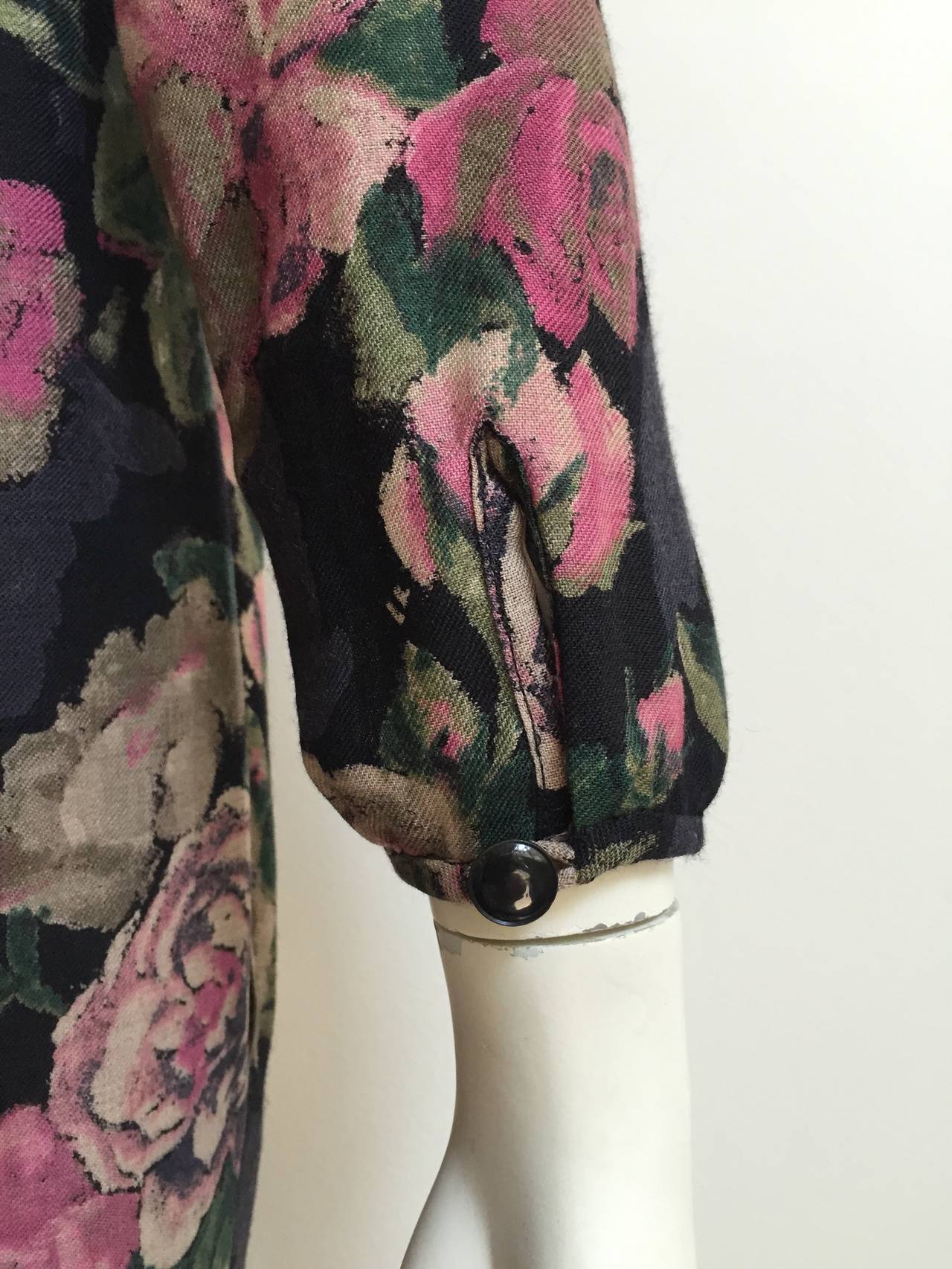 Ungaro Floral Dress With Pockets Size 10. For Sale 4