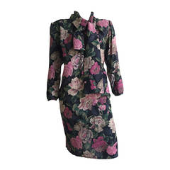 Ungaro 80s Floral Dress With Pockets Size 10. 11