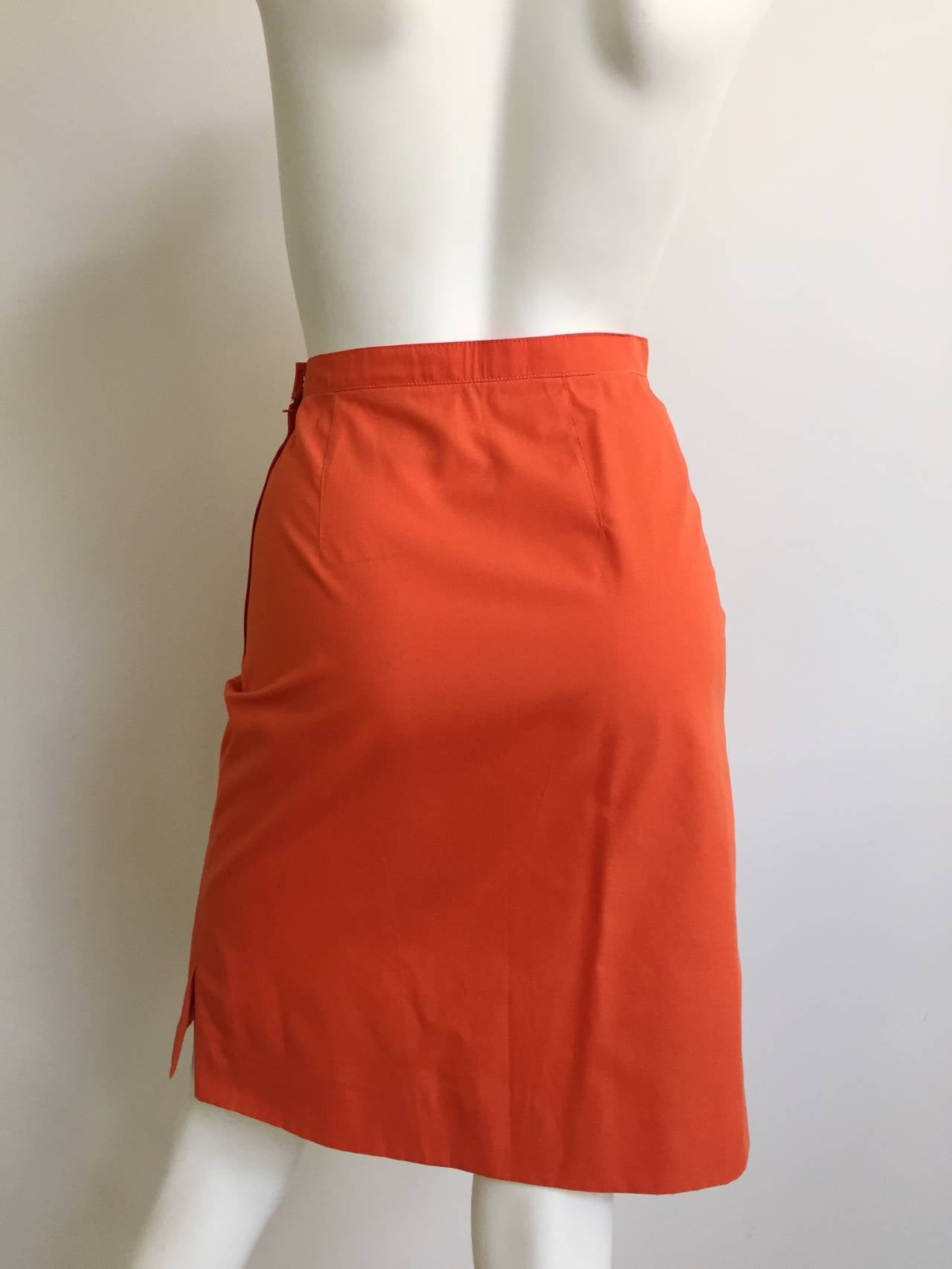 Courreges Orange Cotton Skirt With Pockets  1