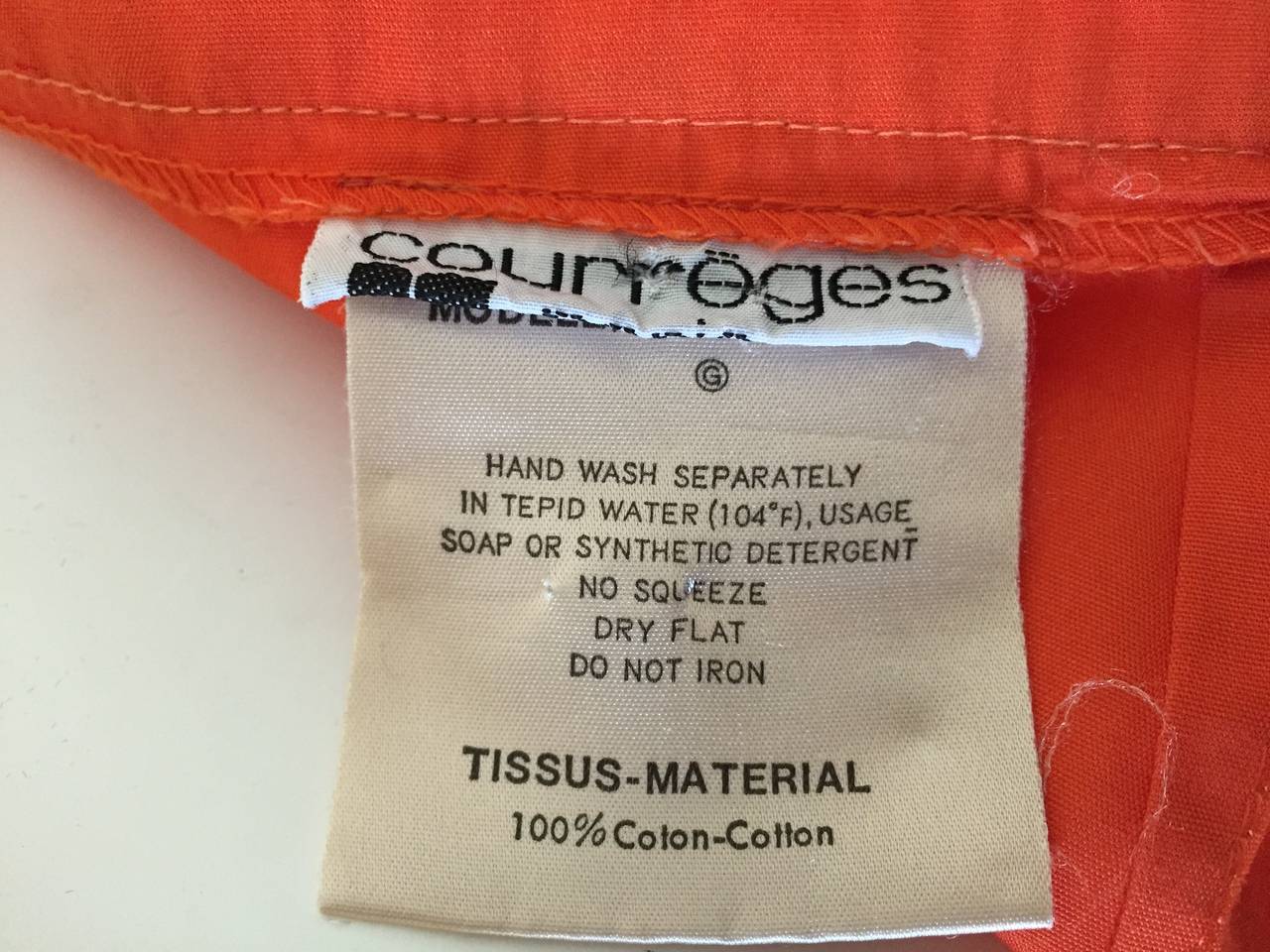 Courreges Orange Cotton Skirt With Pockets  4
