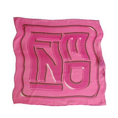 Fendi pink silk scarf with tags.