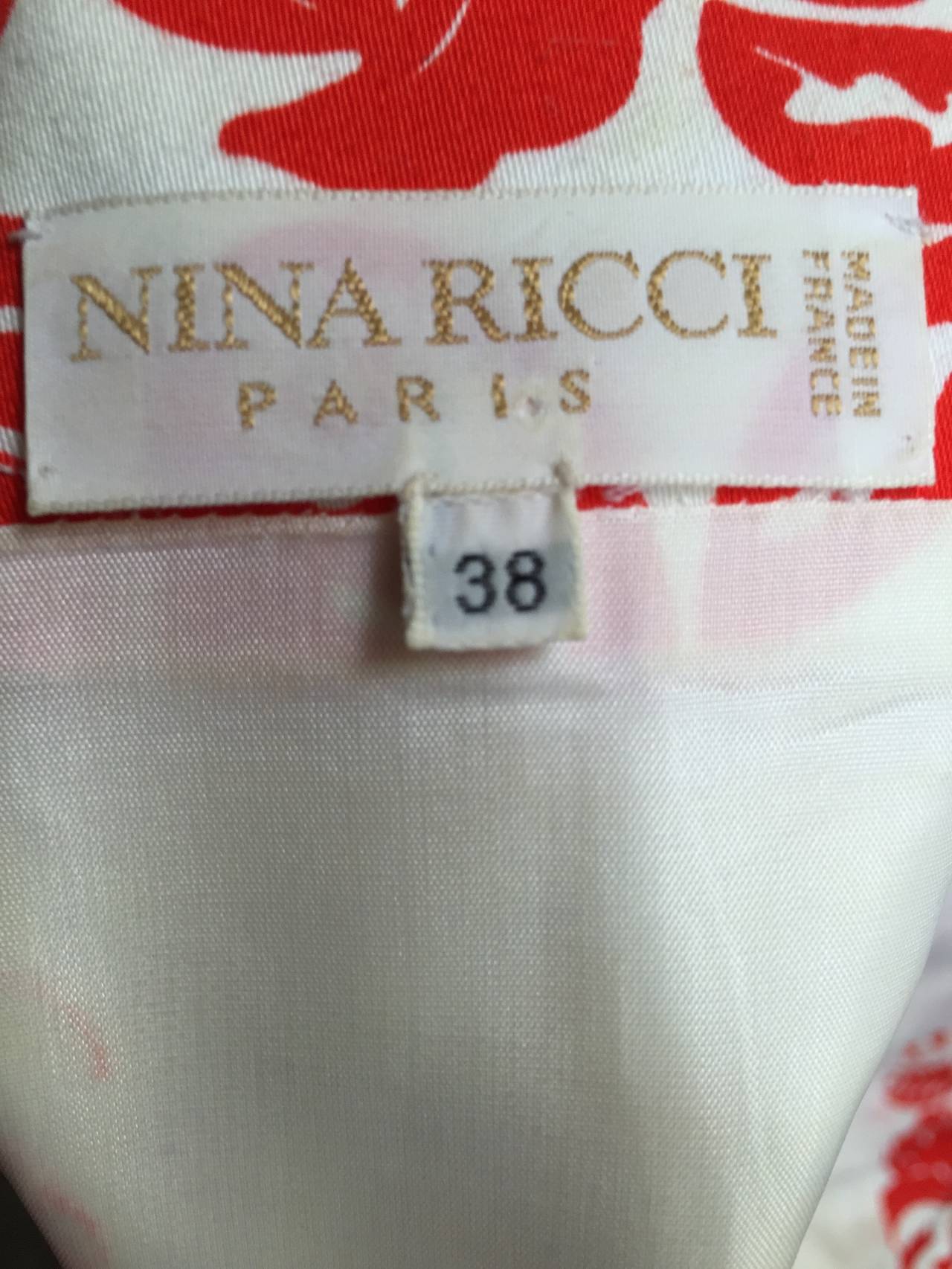 Nina Ricci 1996 Cotton Dress With Pockets Size 6. 5