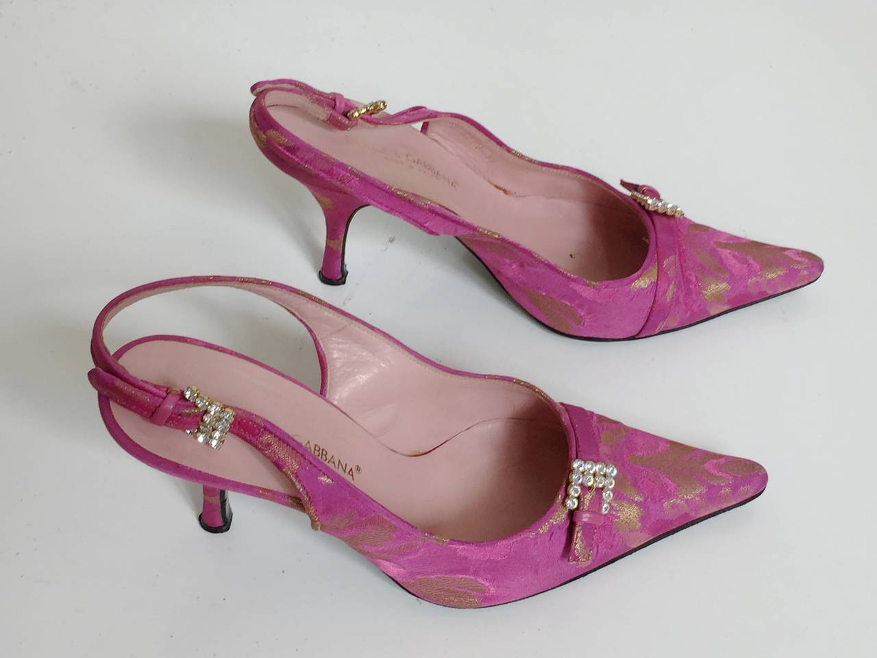 Women's Dolce & Gabbana Evening Sling Back Heels  For Sale