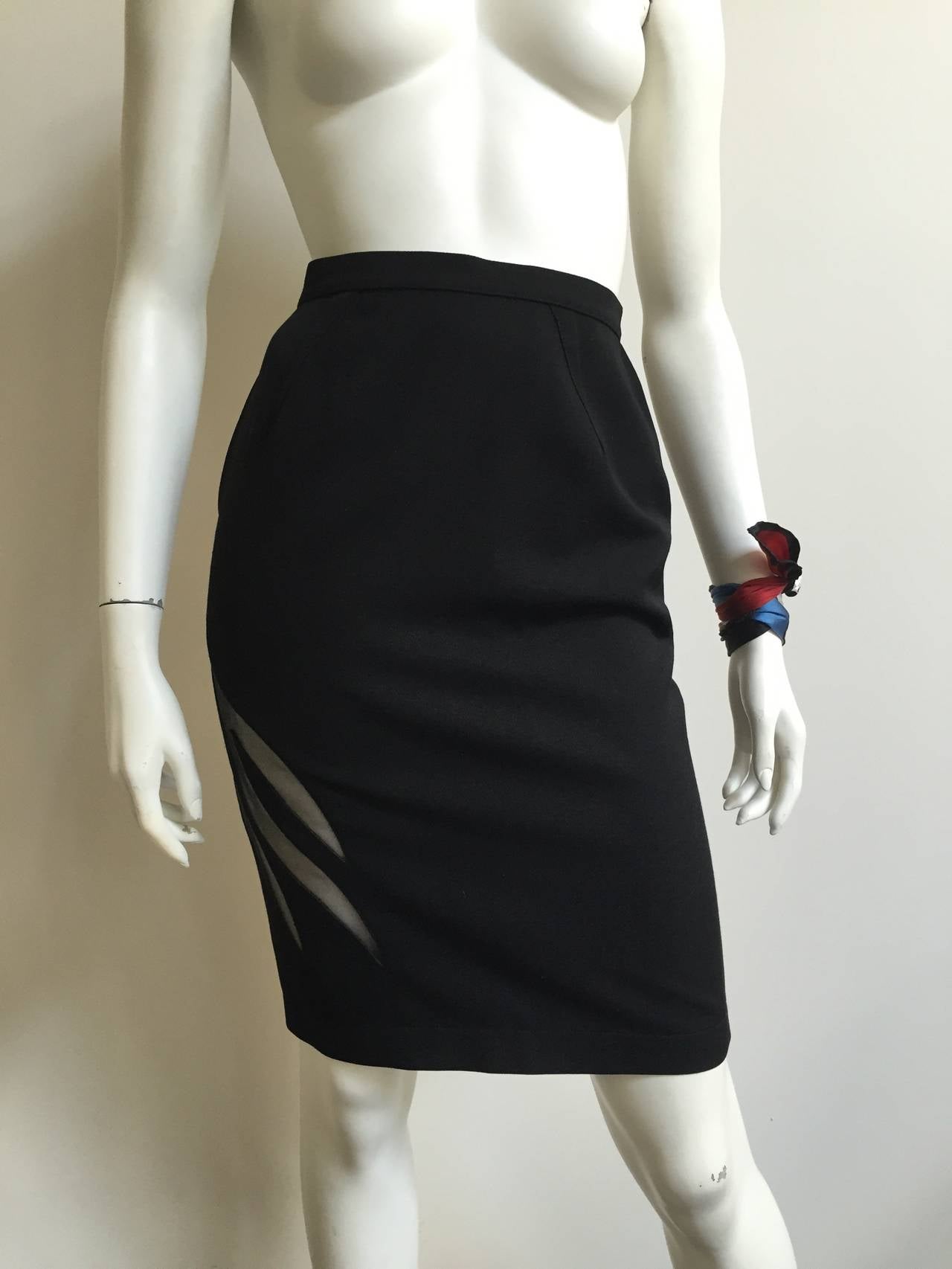 Thierry Mugler 80s flame cut out pencil skirt size 4. 5