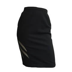 Thierry Mugler 80s flame cut out pencil skirt size 4.