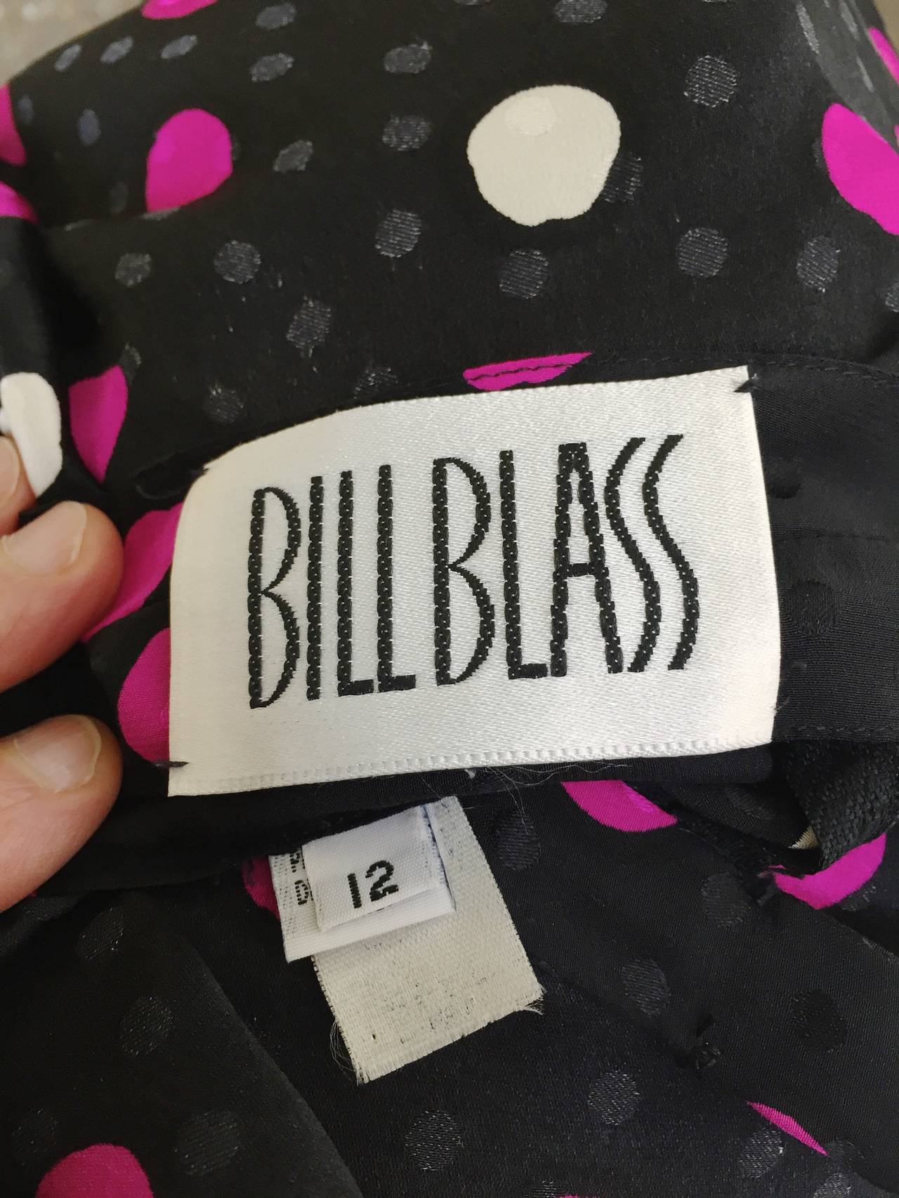 Bill Blass 70s Silk Polka Dot Dress With Cape Size 8. 2