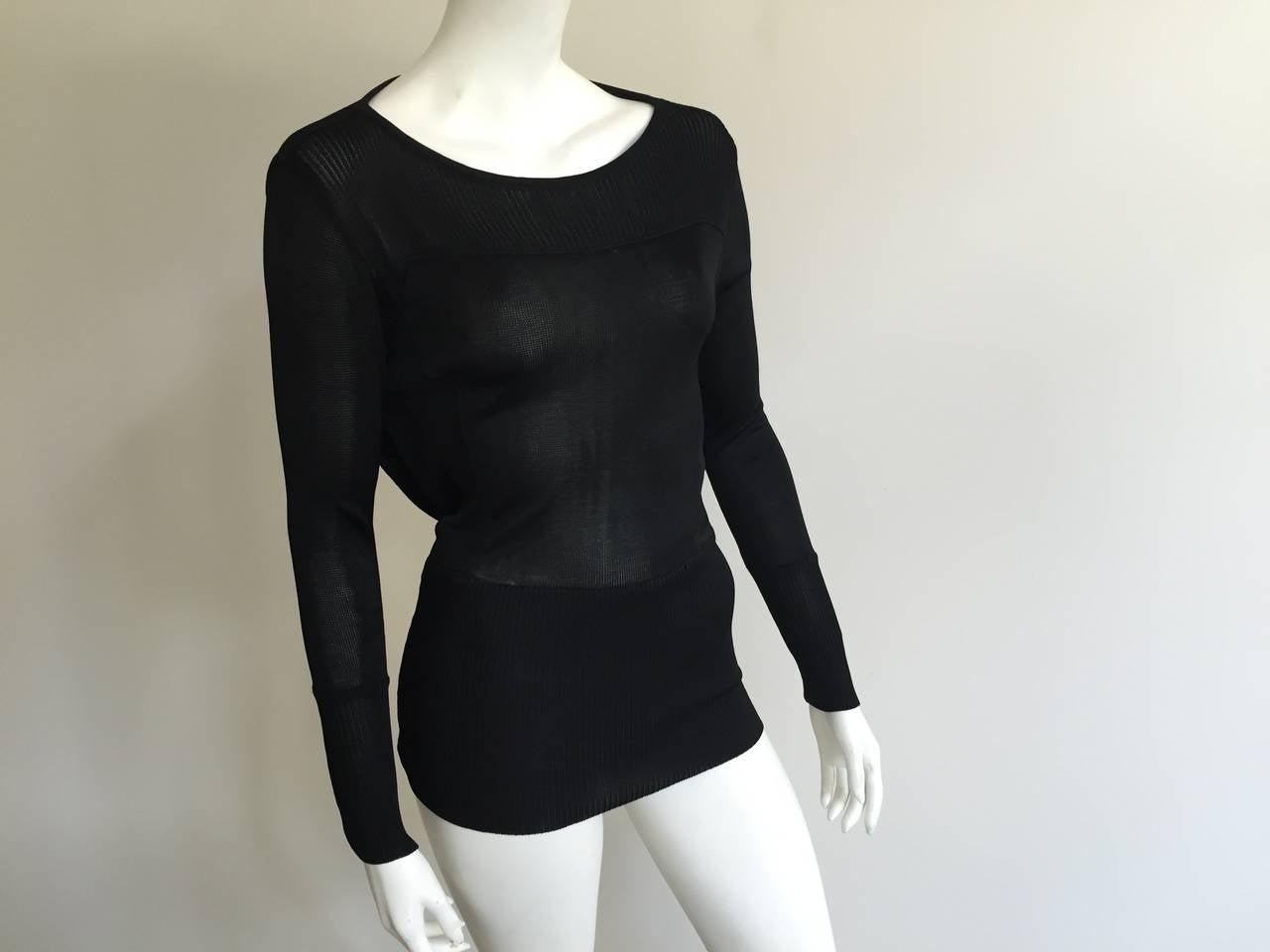 Women's Claude Montana Black Knit Top Size 4 / 6. For Sale