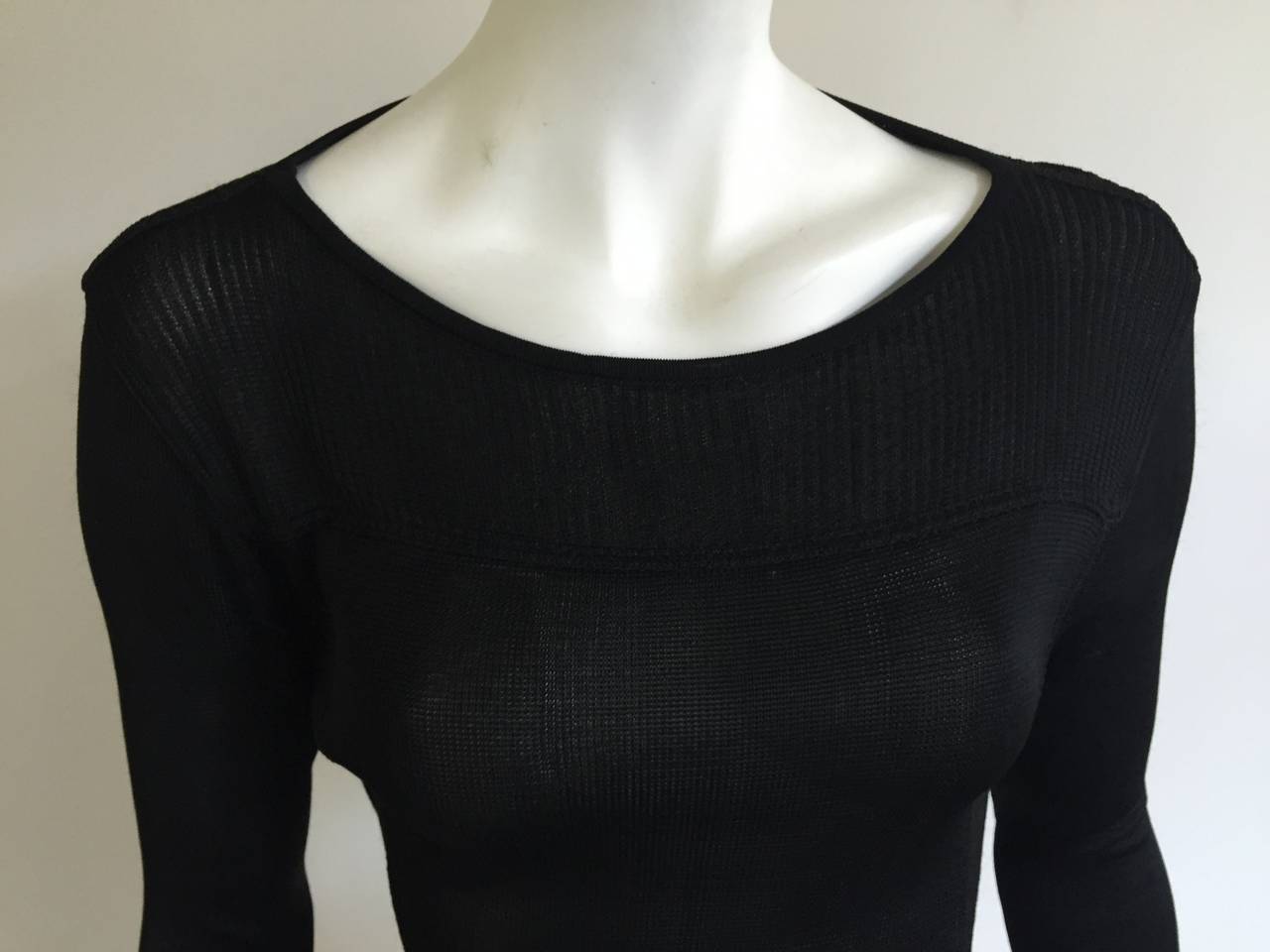 Claude Montana Black Knit Top Size 4 / 6. For Sale at 1stDibs