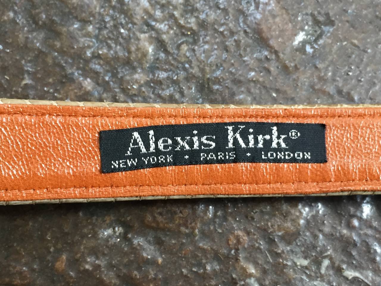 Women's Alexis Kirk 1980s Brass Tear Drop Adjustable Belt. For Sale