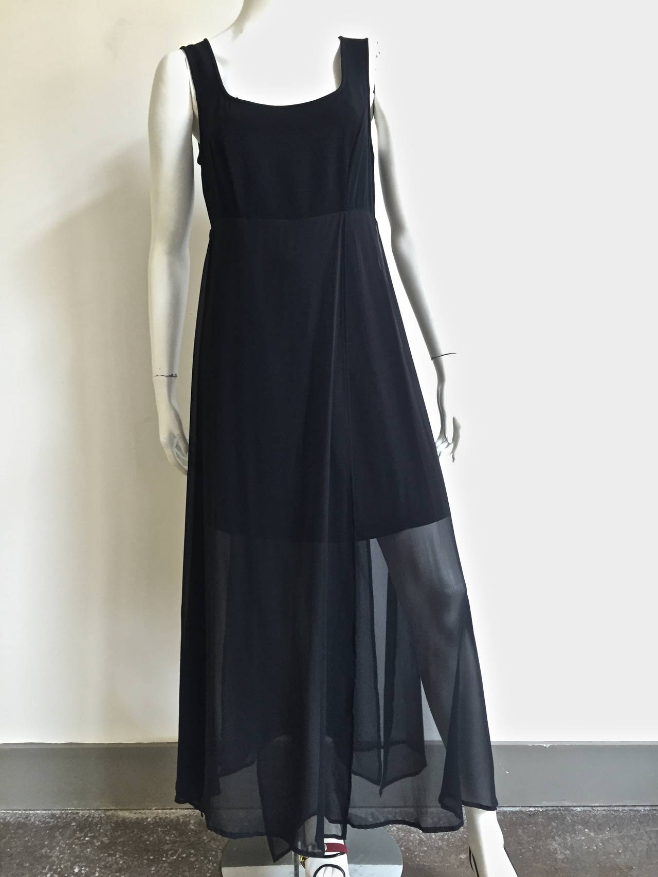 Claude Montana 90s Black Dress Size 8. For Sale 6